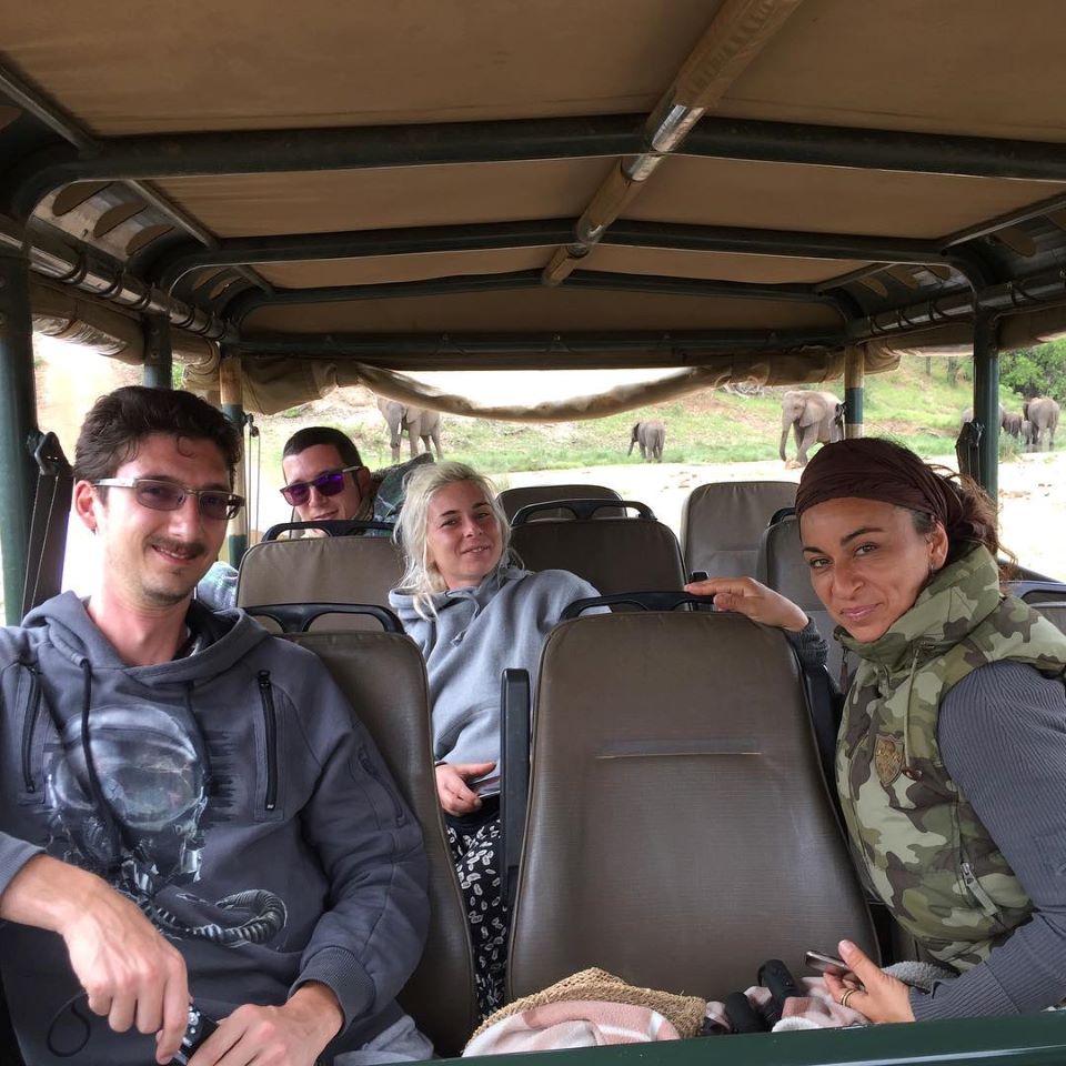Taking some super guests on a safari in our Nandzana open safari vehicle